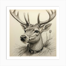 Deer Head 35 Art Print