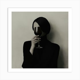 Woman Holding A Glass Of Wine Art Print