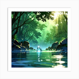 River In The Forest 2 Art Print