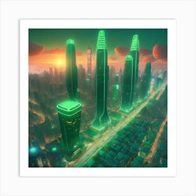 Futuristic Cityscape 1 Art Print