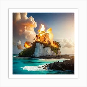 Flaming Island Art Print