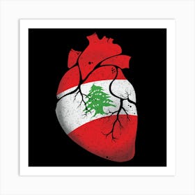 Lebanon Heart Flag Art Print