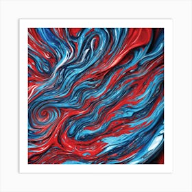 Red, Blue, And White Swirl Art Print