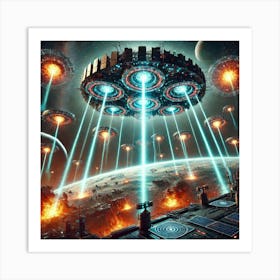 Eclipse Beam Array Multiple Targeting Converted Art Print