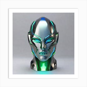 Futuristic Robot Head Art Print