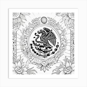 Mexico State Emblem Art Print