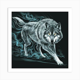 Wolf painting Art Print