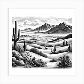 Cactus In The Desert Art Print