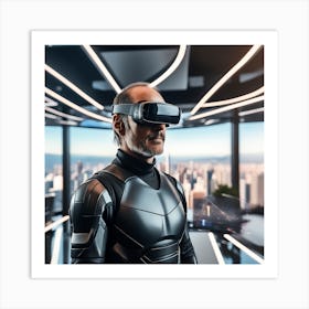 Futuristic Man In Vr Glasses 3 Art Print