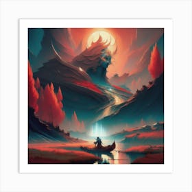 Red Galaxy Art Print