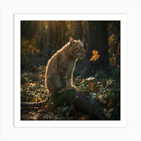 Cat In The Woods 1 Art Print