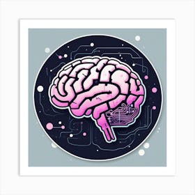 Brain With Circuit Board 7 Art Print