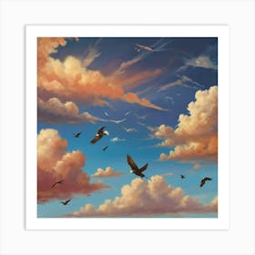 Eagles In The Sky Art Print