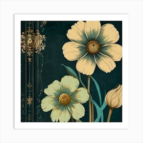 Flowers On A Book Art Print