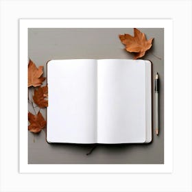 Mock Up Blank Pages Open Book Spread Unmarked Writable Notebook Journal White Clean Min (11) Art Print