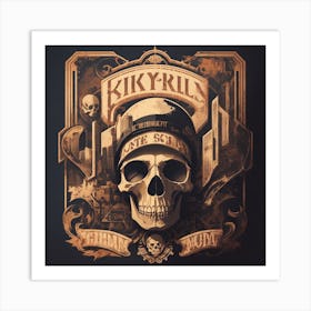 Biker Skull Art Print