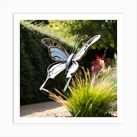 Butterfly Garden Sculpture Art Print