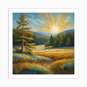 Leonardo Kino Xl A Vibrant Daytime Landscape Featuring A Golde 1 (1) Art Print