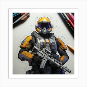 Halo Soldier Art Print