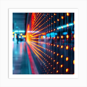 Red Lights On A Wall Art Print