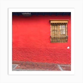 Red Building Stock Videos & Royalty-Free Footage (wall art ) Art Print