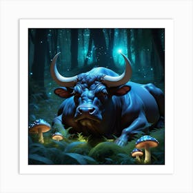 Bull In The Forest 21 Art Print