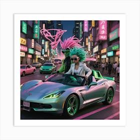 Alien Couple In Tokyo Art Print