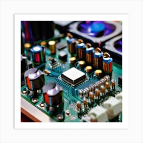 Close Up Of Electronic Components Art Print