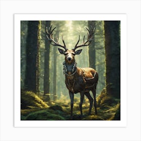 Deer In The Forest 75 Art Print