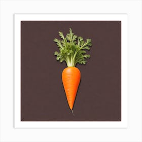 Carrot On A Brown Background Art Print