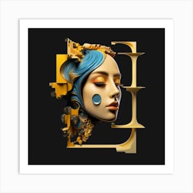 Abstract Portrait Of A Woman 8 Art Print