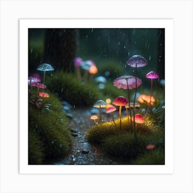 Raining Mushrooms Art Print