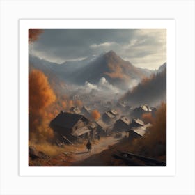 Village In Autumn 3 Art Print