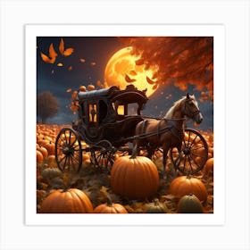 Pumpkins In The Field 2 Art Print