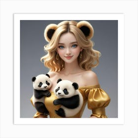 Panda Bears 5 Art Print