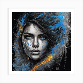 Girl With Blue Eyes Art Print