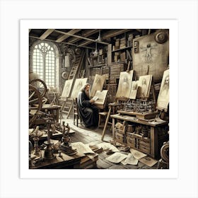 Mad Scientist'S Workshop Art Print