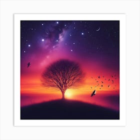 Tree In The Sky 40 Art Print