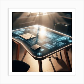 Futuristic Table 3 Art Print