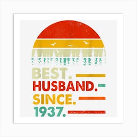 Best Husband Since 1937 86 Year Wedding Anniversary For Him Art Print