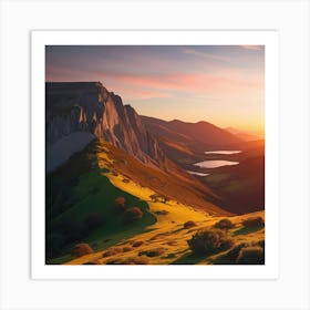 Sunset In The Mountains Art Print