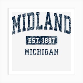 Midland Michigan Mi Vintage Athletic Sports Design 1 Art Print