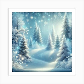 Snowy Winter Landscape Art Print