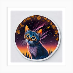 Cat Colored Sky (108) Art Print