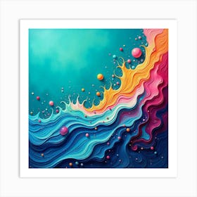 Abstract Wave Canvas Art Art Print