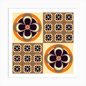 Tiles Flower Pattern Design Art Print