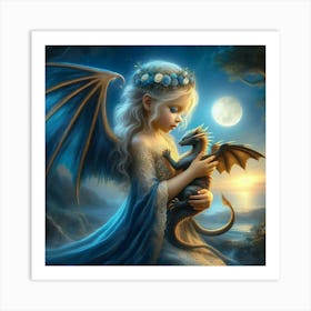 Little Girl With Dragon Art Print