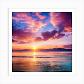 Sunset At The Beach 16 Art Print