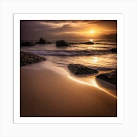 Sunset On The Beach 791 Art Print