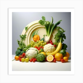 A wonderful assortment of fruits and vegetables Art Print